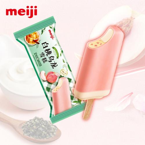 明治meiji冰淇淋白桃乌龙芝士奶盖风味雪糕冰激凌92g支 新品白桃乌龙
