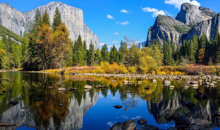 优胜美地国家公园,湖,岩石,山,秋天,自然壁纸,高清图片,壁纸,自然风景
