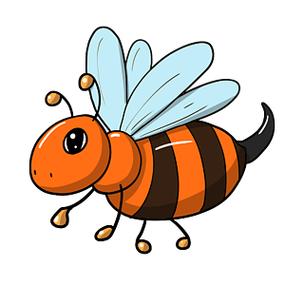 手绘卡通蜜蜂插画蜂蜜剪贴画卡通蜜蜂采蜜可爱勤劳蜜蜂正在采蜜植物.