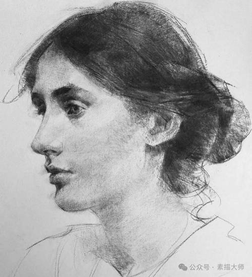 旧金山艺术大学教授oliversin女性肖像素描