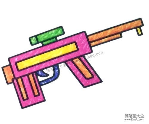 玩具冲锋枪简笔画图片