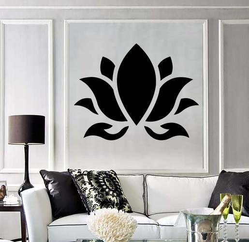 lotus荷花莲花曼陀罗精雕贴镂空wall decor跨境亚马逊ebaydw6150