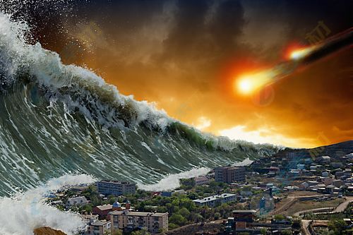 壮观海啸灾难景观高清图片下载