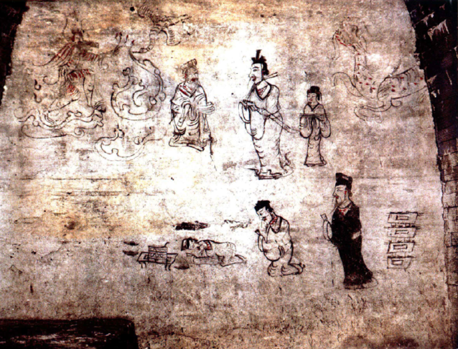 辽宁金县营城子汉墓出图壁画,《升仙祷告图》