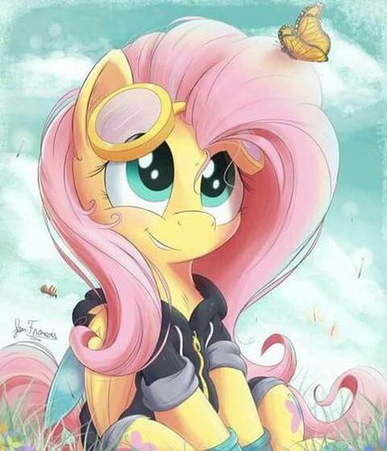 my little pony fluttershy with winter outfits pic