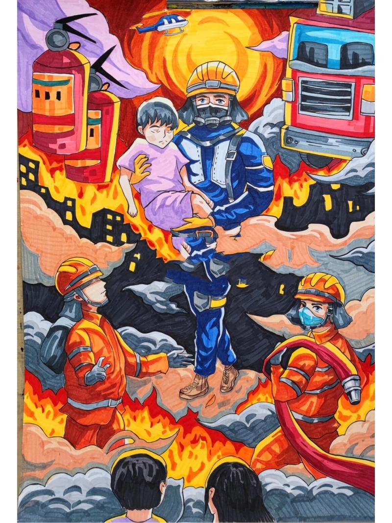 消防安全绘画比赛 | 艺术节比赛 来自小学高段的学生参赛作品 ,已经