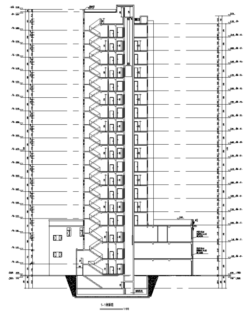 [陕西]高层框架剪力墙结构住宅建筑施工图(含全专业)