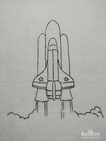 火箭背包飞行器简笔画