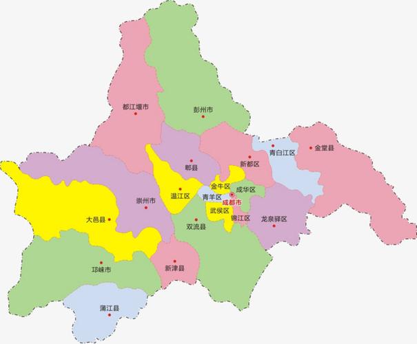 成都行政区地图