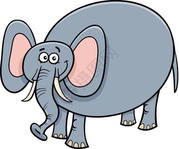 厚皮类动物可爱有趣的大象插画
