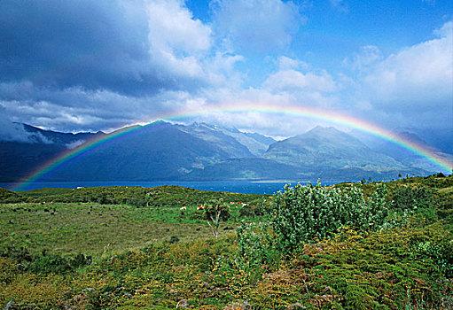 瑞士,欧洲委内瑞拉,卡奈伊玛国家公园秋天,湖区,坎布里亚,英格兰彩虹
