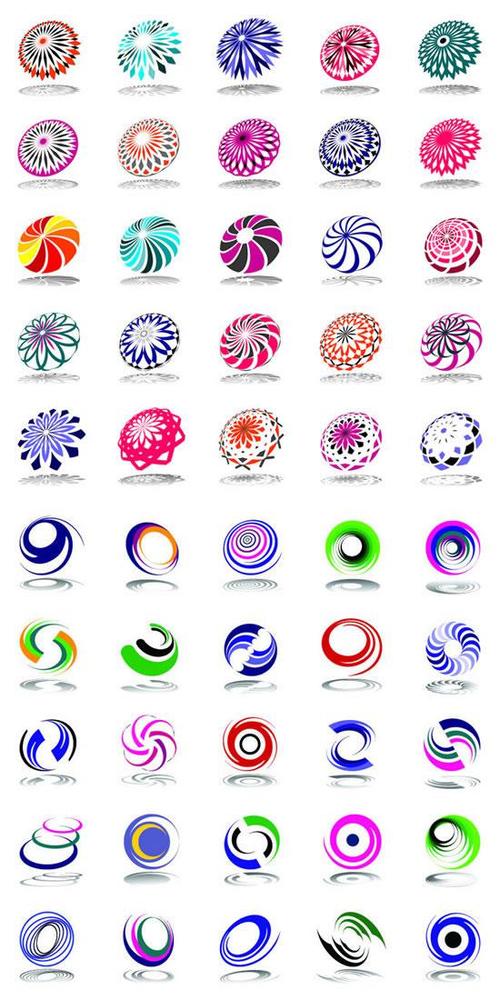 彩色圆形logo标志设计矢量图,圆形标志,圆形素材,彩色圆形,logo图案