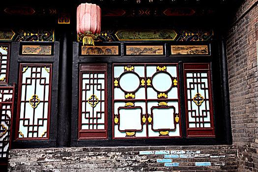 古建筑的窗古建筑的窗古建筑门罩六边形传统古典镂空窗格中式建筑木墙
