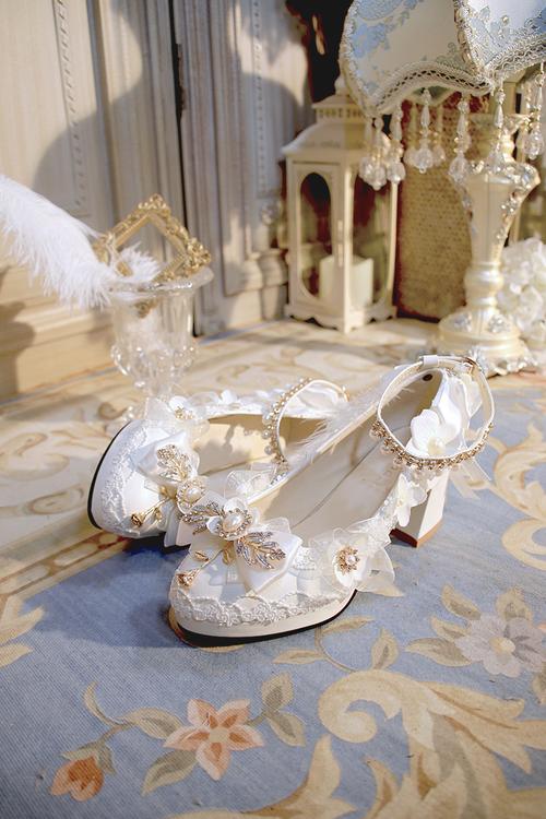 【洛丽塔鞋子】法式少女lolita高跟鞋花嫁鞋手作茶会公主鞋定做洛丽塔