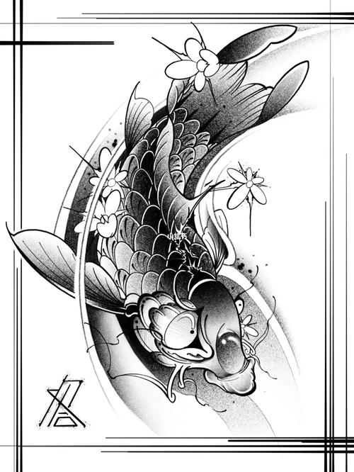 纹身手稿 | 小鲤鱼
