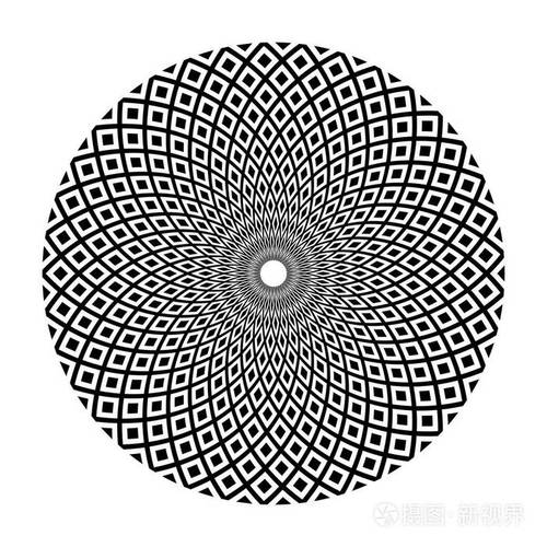 圆圈设计元素抽象几何旋转图案