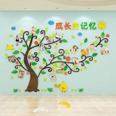 幼儿园墙面装饰环创主题照片教室环境布置创意班级文化成长许愿树
