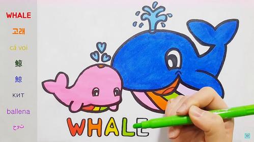 幼儿简易画教你画鲸鱼,这配色好看吗?
