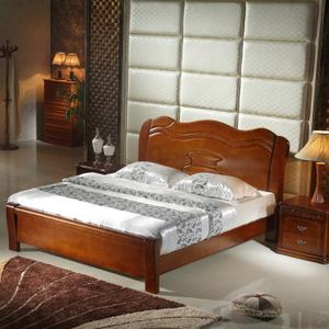 特价橡木床全实木床中式1.8米双人床胡桃色高箱床2人婚床住宅家具