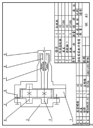 图10-16齿轮油泵装配示意图