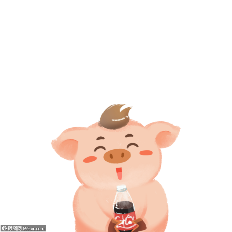 喝可乐的猪