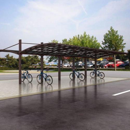 自行车棚-小区自行车停车棚-钛铝合金车棚