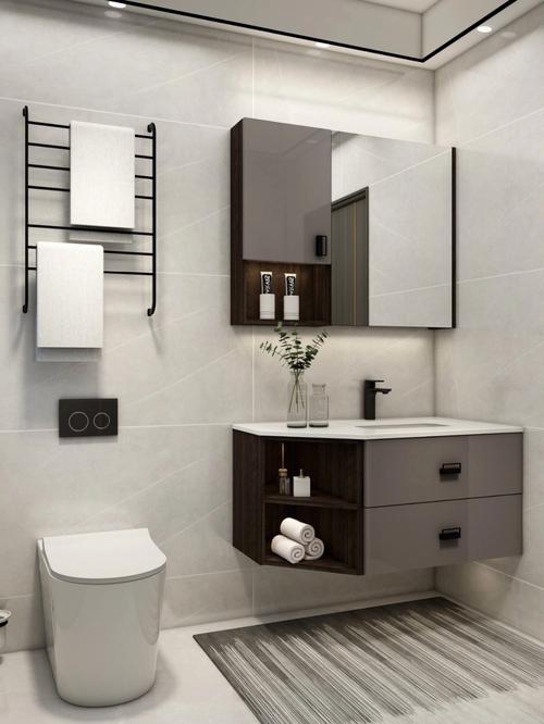 166浴室柜一侧采用切角设计,增加容量的基础上,减少空间占用,为