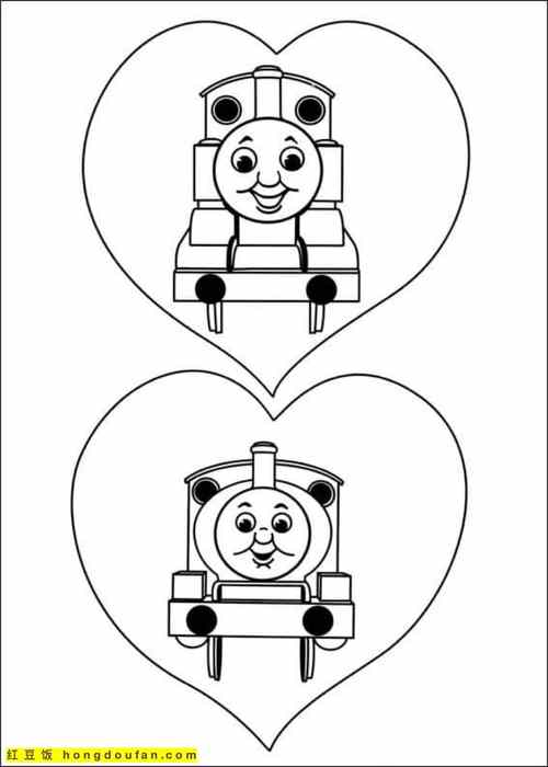 11张大眼睛的托马斯小火车卡通涂色简笔画