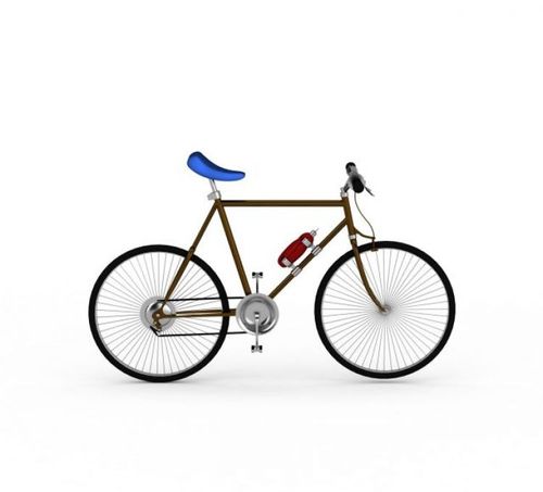 灰色自行车3d模型