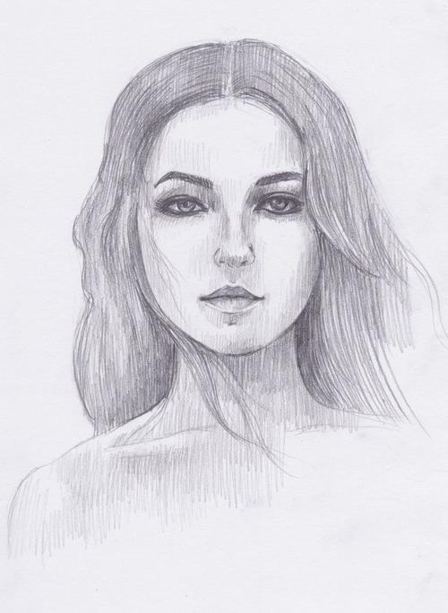 用铅笔分阶段画一个女孩的脸22张