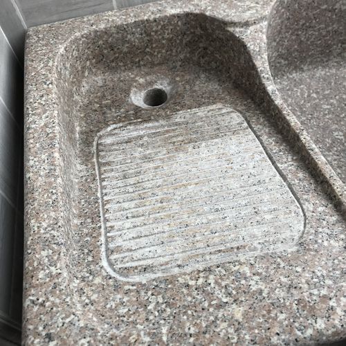 大理石洗衣池阳台水槽家用带搓衣板整石连体定做石头户外洗衣台