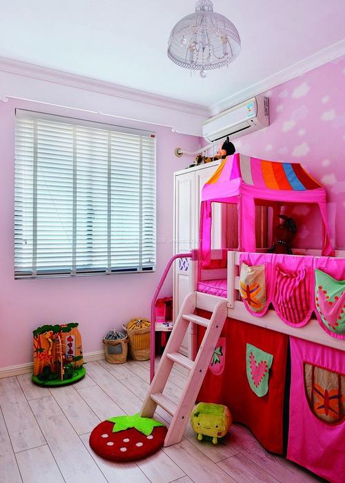 粉色儿童房家具图片