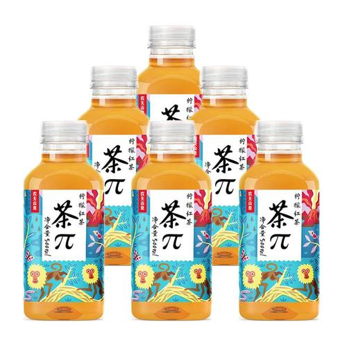 【自营】农夫山泉果味茶饮料 茶π 柠檬红茶500ml*6