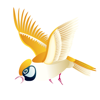 卡通手绘漂亮的黄鹂鸟