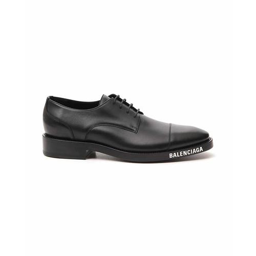 balenciaga/巴黎世家 男士黑色侧字母系带皮鞋 590716wa720 1000