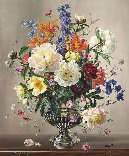 花卉画|英国艺术家:阿尔伯特·威廉姆斯(1922年-2010年)上