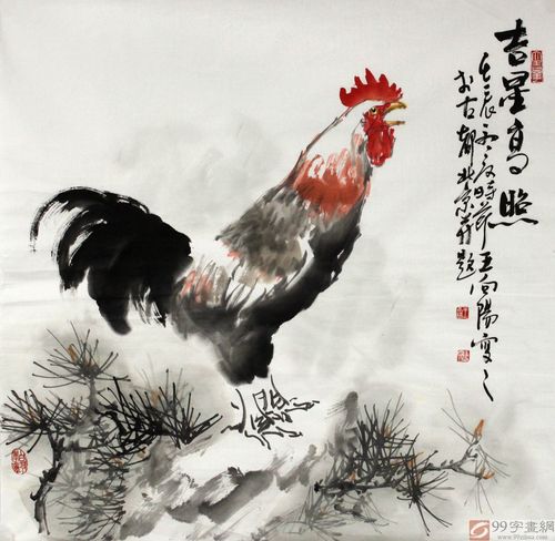 随画赠送由天津人民美术出版社 出版的《王向阳画鸡作品集》一书.