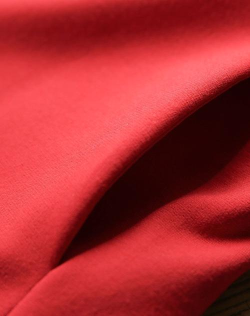 裂帛 暗红纯色大翻领后系带无扣长袖短外套