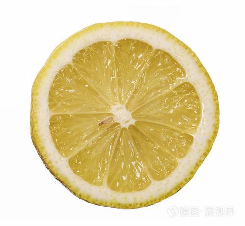 柠檬半水果切片分离的白色背景上看到从以上 flatlay 风格, 关闭