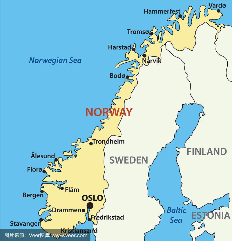 挪威的地图