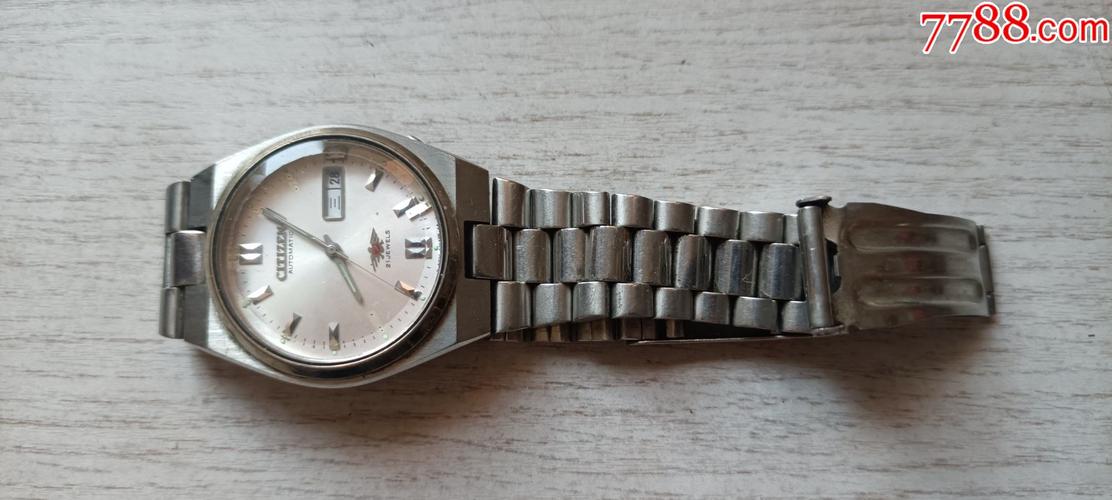上世纪八十年代日本产"西铁城"21钻,黄机芯日历自动手表-价格:230元