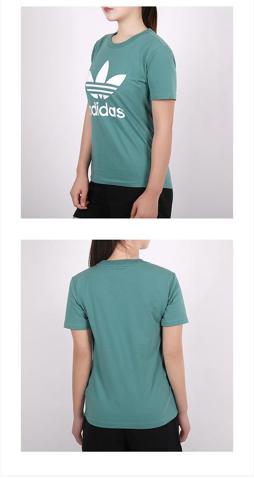 adidas/阿迪达斯女装短袖 新款三叶草时尚运动服跑步健身透气舒适圆领