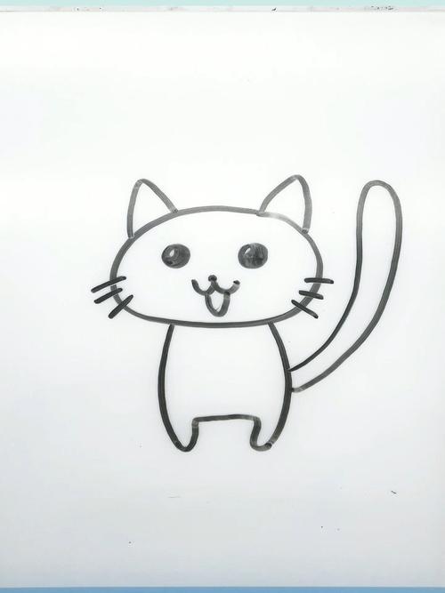 长尾猫简笔画