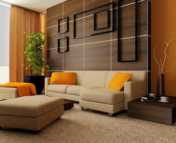客厅咖啡色沙发背景墙装修效果图大全