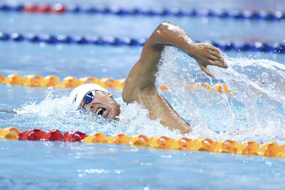 游泳——短池世界杯北京站:季新杰获男子1500米自由泳亚军