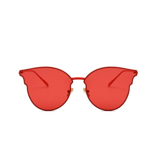 红大框红色复古港风金属太阳镜个性圆脸墨镜女1113 - 5cs studio 眼镜
