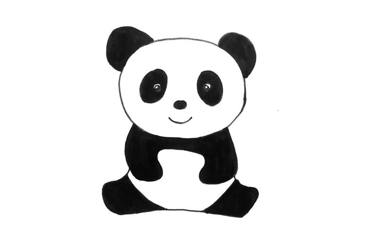 小学生一步一步学画大熊猫