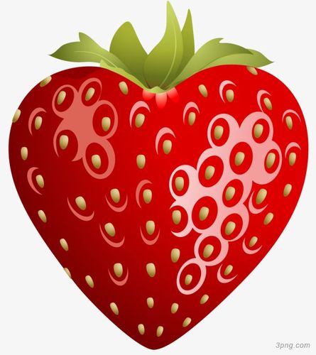 心形草莓png素材透明免抠图片-节日元素