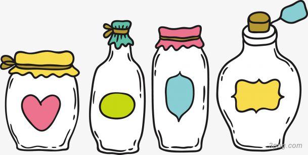 矢量可爱瓶子png素材透明免抠图片-卡通手绘-三元素3png.com