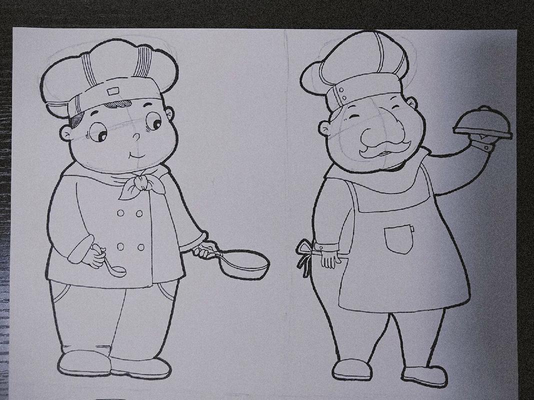 儿童画简笔画93职业篇 厨师(借鉴临摹)